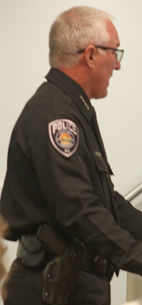 Police Chief Steve Stahl talks to the council.