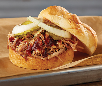 Pulled pork sandwich. Photo courtesy Dickey's Barbecue Pit
