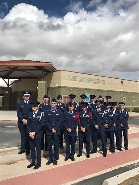 The drill team's first performance was at Desert Wind Middle School.