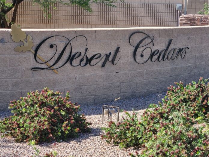 Desert Cedars monument sign