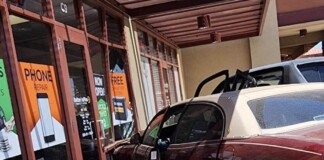 Maricopans’ errands were interrupted this morning when a rogue sedan crashed into a storefront in a buzzing plaza. [submitted]