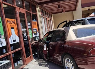 Maricopans’ errands were interrupted this morning when a rogue sedan crashed into a storefront in a buzzing plaza. [submitted]