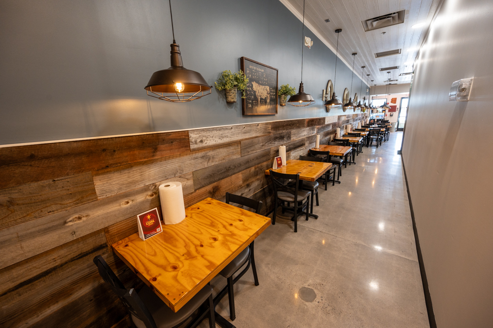 An interior view of the dining area of Roots Eatery after renovations on July 18, 2023. [Bryan Mordt]