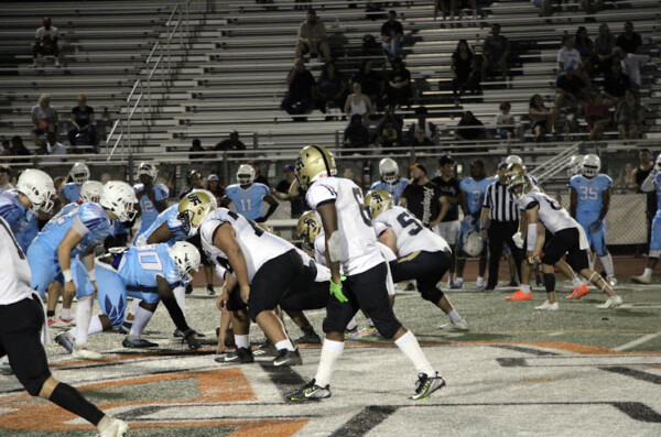Tyshaun Mooney (No. 6) lines up for Sequoia Pathway during his senior year of high school. [submitted]