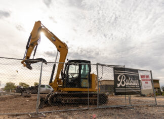 Crews with Baldwin Development Group works on Maricopa's second Taco Bell Dec. 18, 2023. [Brian Petersheim Jr.