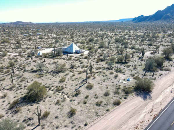 A home shaped like a pyramid in the desert. [Brian Petersheim Jr.]