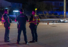 Maricopa police respond to a fatal motorcycle versus car collision. [Brian Petersheim Jr.]
