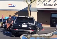 A woman getting in her car during a road rage incident at Fry's Marketplace. [ Blessie Sheaffer/Facebook]
