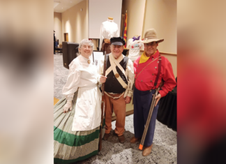 Genie Hoeh, Denny Hoeh, and Chad Chadderton at Maricopa Historical Society Tales and Treasures event [May Donohue]