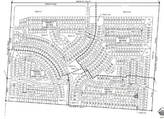 A screenshot from a preliminary plat for Elena Trails, a new subdivision on the southeast corner of Murphy and Farrell Roads. D.R. Horton closed the sale last week, according to Walton Global. [Courtesy City of Maricopa]