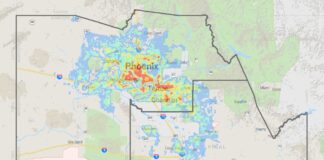This heat map shows the population projections for Pinal and Maricopa counties by 2060. [Maricopa Association of Governments]