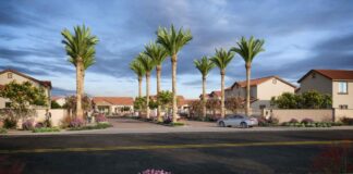 This 3D rendering shows the north entrance for the proposed Maricopa Stonegate build-to-rent development on Maricopa-Casa Grande Highway and Stonegate Road. [Courtesy City of Maricopa]